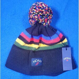 Noah NY core logo winged foot champion striped Beanie NEW